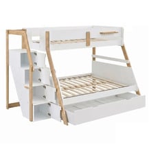 Ethan Single Over Double Bunk Bed with Staircase & Single Trundle